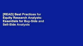 [READ] Best Practices for Equity Research Analysts:  Essentials for Buy-Side and Sell-Side Analysts