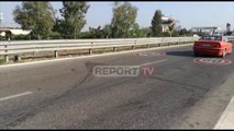 Report TV -Dy Benz  at përplasen 'kokë më kokë' në Lushnje, vdesin shoferi dhe pasagjerja e tij