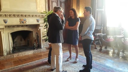 La presidenta del Consell de Mallorca, Catalina Cladera, recibe al alcalde de Sóller