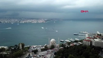 İSTANBUL BOĞAZININ ÜSTÜNÜ SARAN KARABULUTLAR DRONE İLE GÖRÜNTÜLENDİ