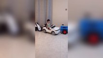 Four-year-old boy in China shows off incredible parallel parking skills with toy car