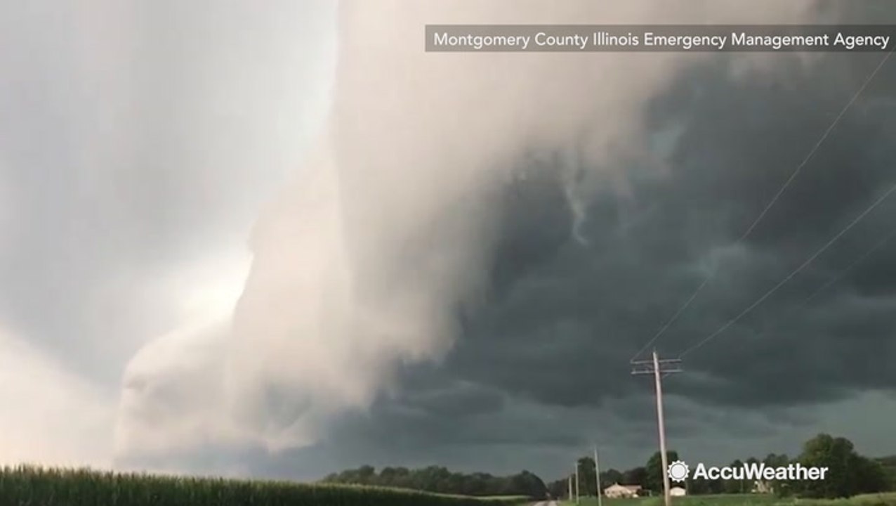 Time-lapse of shelf cloud sweeping over crops