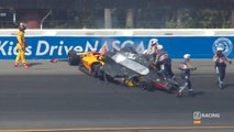 Indycar Pocono 2019 Start Sato Rossi HunterReay Rosenqvist Hinchcliffe Sato Onboard Massive Crash