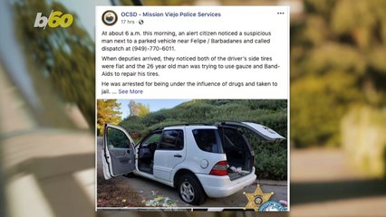 California Police Arrest Man After Finding Him Fixing Flat Tires With Band-Aids & Gauze!