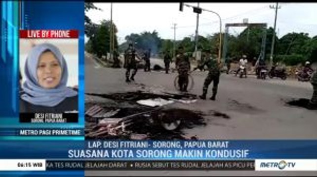 Meski Kondusif, Aparat Keamanan Masih Berjaga di Sejumlah Titik Kota Sorong
