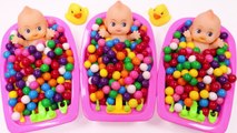 Learn Colors Bubble Candy Baby Doll Bath Time and Popsicle Modeling