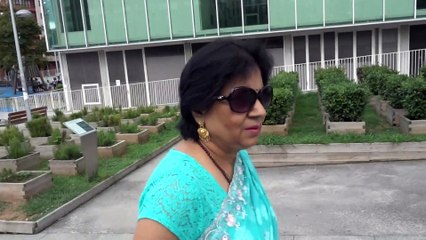 BDMV-277 Aruna Sharma in chiffon embroidered sari for BM Shopping Bilbao, Aug 20, 2019