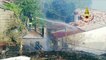 Gimigliano (CZ) - Brucia vegetazione, fiamme danneggiano abitazioni (22.08.19)