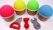 Learn Colors Kinetic Sand Ice Cream Cups Tools Surprise Toys and Baby Doll Bath Time For Kid