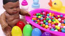 Learn Colors Bubble Gum Candy Baby Doll Bath Time and Surprise Toys Nursery Rhymes Color Song