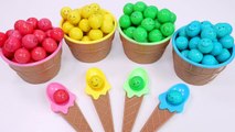 Colors Big Bubble Gum Ice Cream Cups Surprise Toys With KID Song