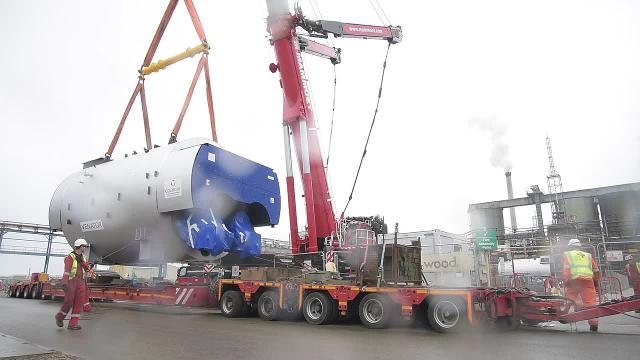 The giant boiler arriving in Hartlepool