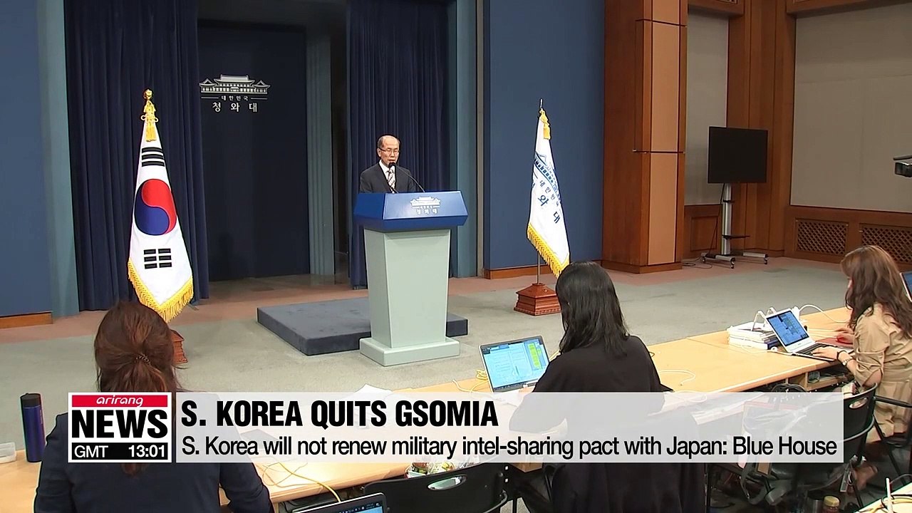 S. Korea decides not to renew classified military information sharing pact, GSOMIA with Japan
