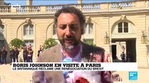 En visite à Paris, Boris Johnson réclame une renégociation du Brexit