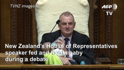 NZ speaker feeds baby during Parliament debate