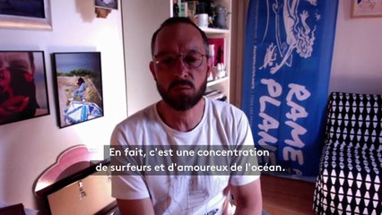 Climat : avant le G7 à Biarritz, des surfeurs rament pour la protection des océans