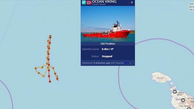 Ocean Viking: Stranded migrant rescue ship sails in shape of a heart to raise awareness