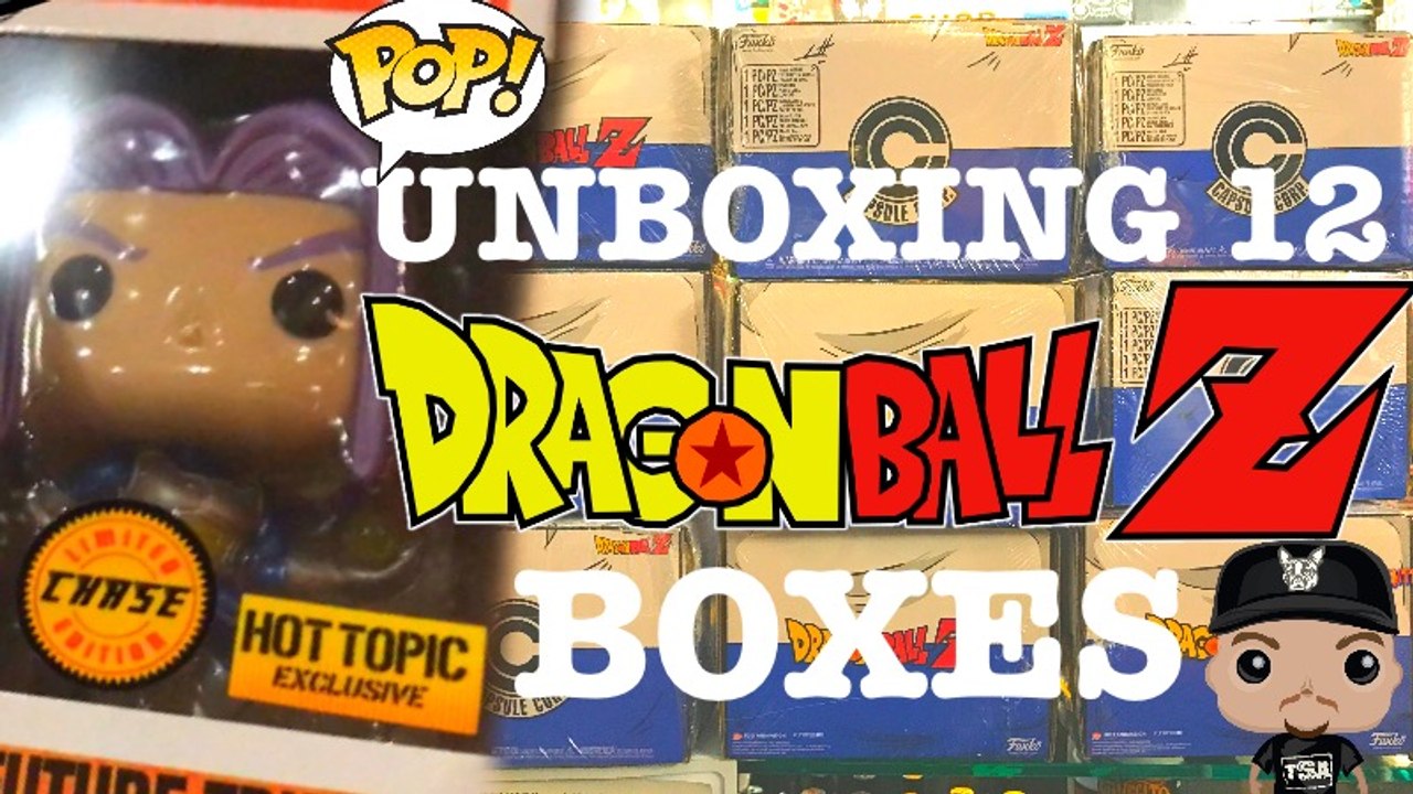Dragonball z Funko Pop Future Trunks Metallic Chase Capsule  Corps Hot Topic Box 12 Boxes Unboxed