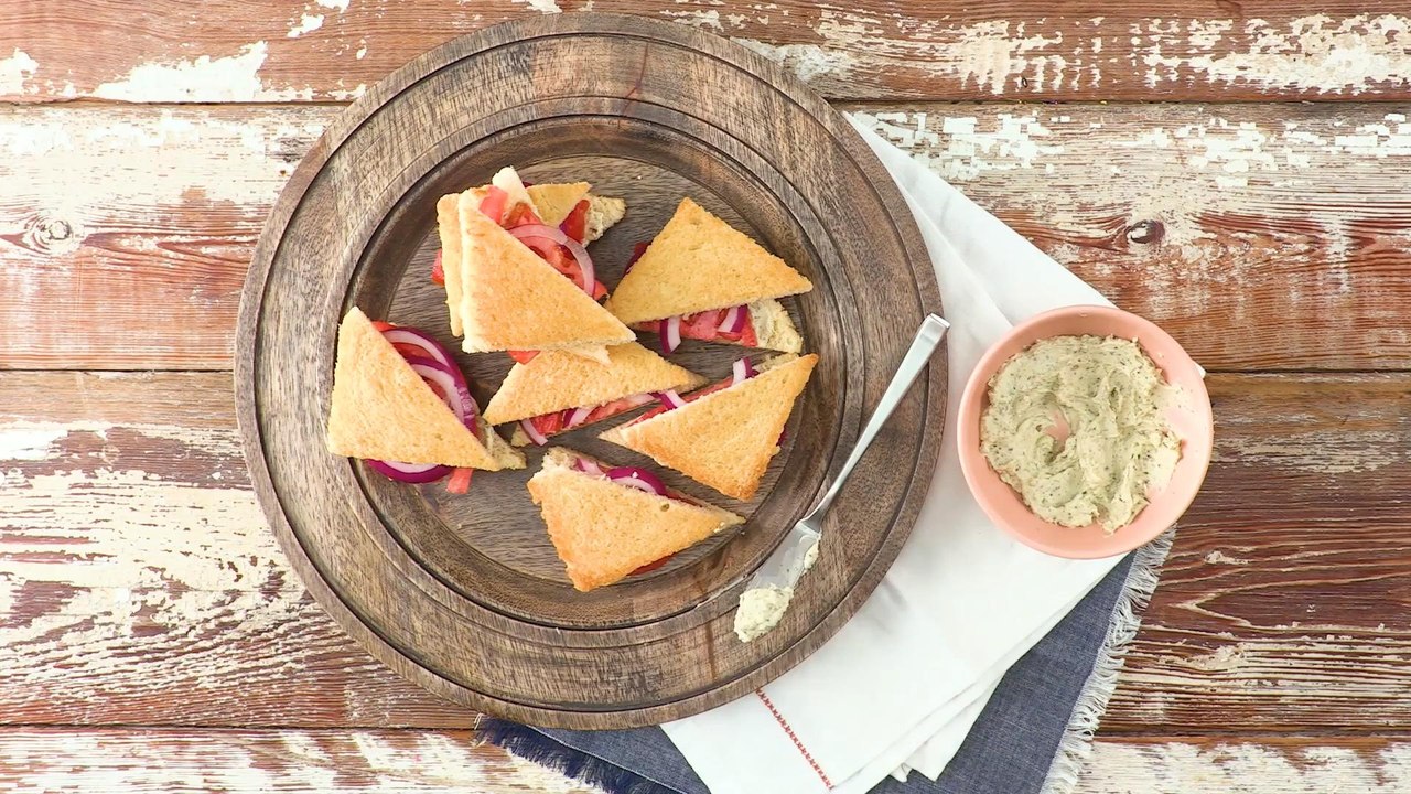Tomato Tea Sandwiches with Summer Sauce