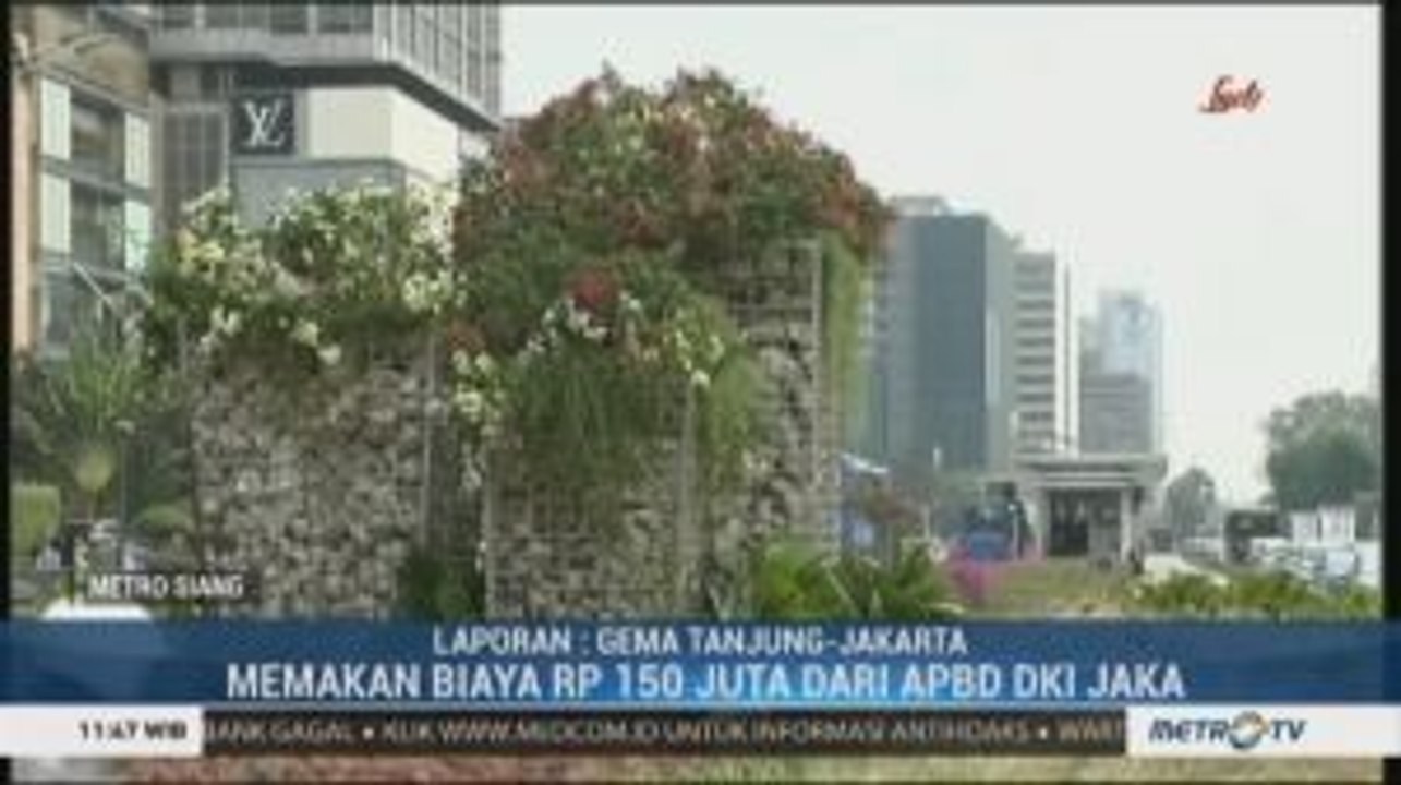 Instalasi Batu Gabion Gantikan Bambu Getah Getih di Bundaran HI