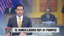 N. Korea's FM slams Pompeo for remarks on maintaining U.S. sanctions on regime