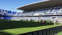 Entrenamiento del Málaga en La Rosaleda