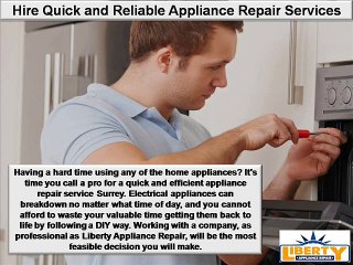 Hire Quick and Reliable Appliance Repair Services