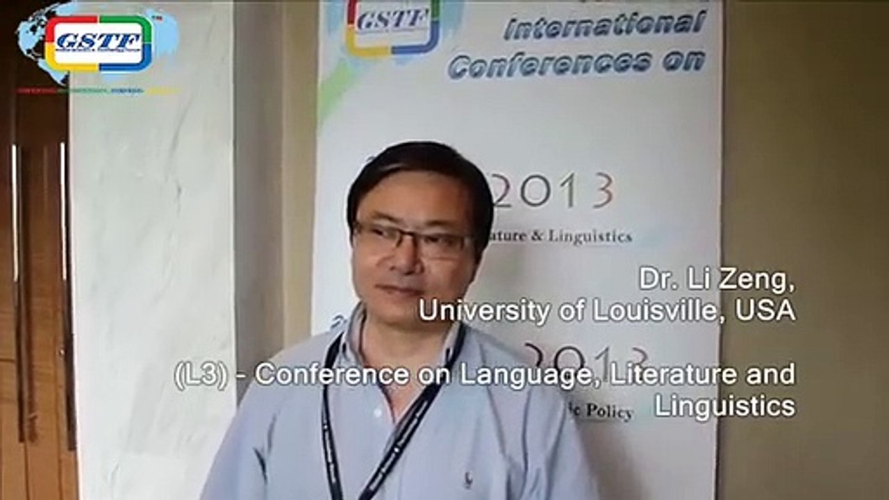 Dr. Li Zeng at L3 Conference 2013 by GSTF Singapore