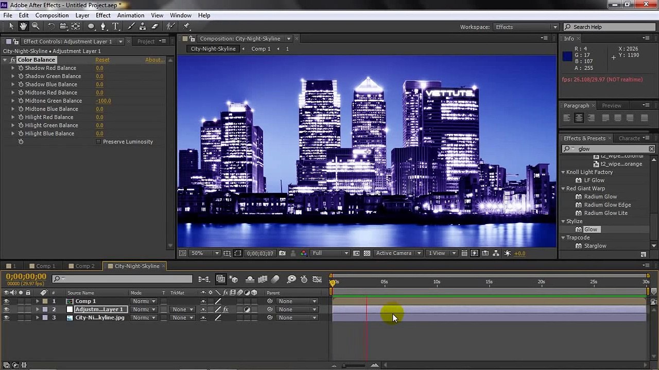 Bài 17: Tạo đèn leon bằng After Effects