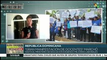Gran manifestación de docentes en República Dominicana