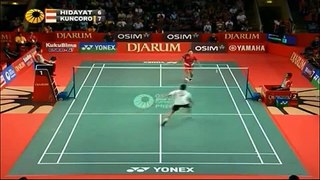 Hidayat vs Kuncoro single badminton relly must watch the greatest relly ever you see