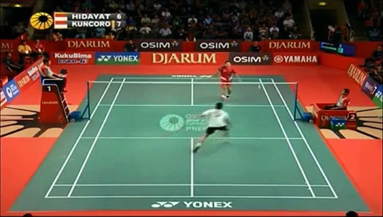 Hidayat vs Kuncoro single badminton relly must watch the greatest relly ever you see