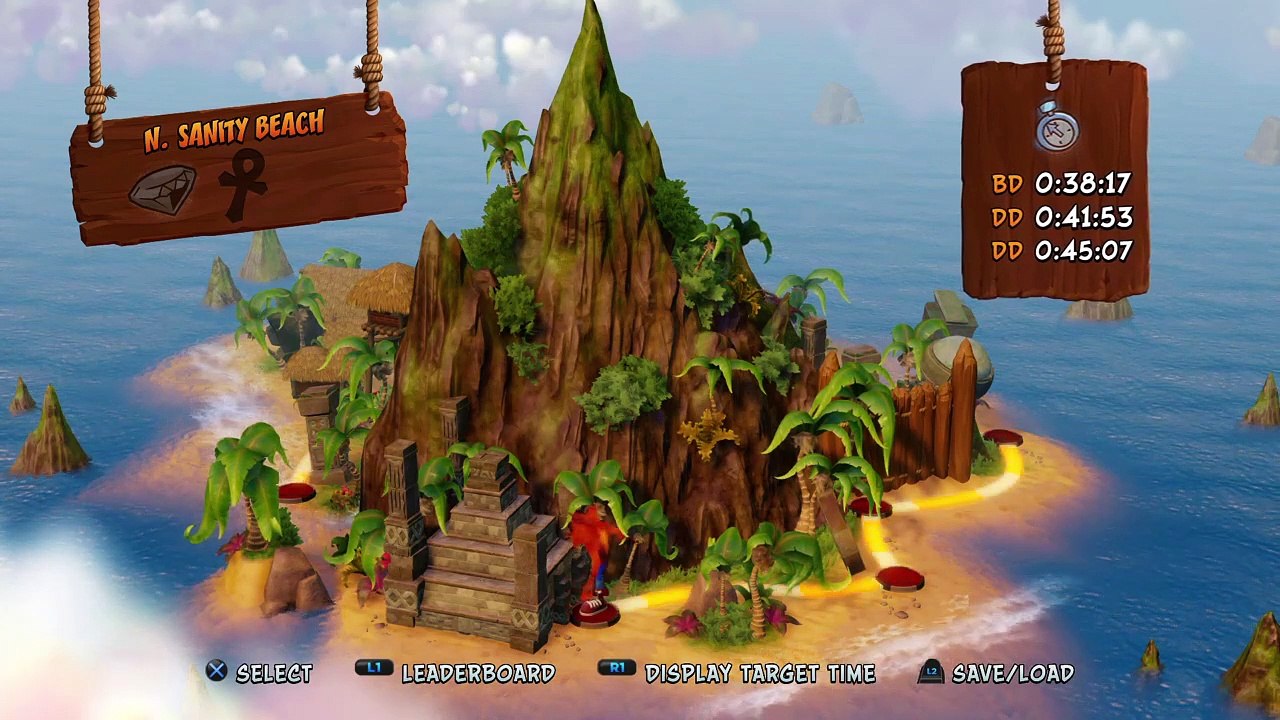 Picking levels during Crash Bandicoot in the desert