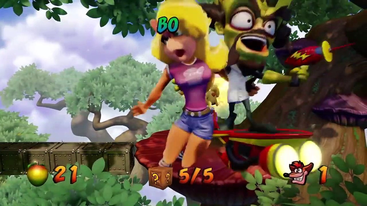 Playing as Coco in Crash Bandicoot (Desert)