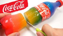 How To Make Rainbow Coca Cola Bottle Drinking Water Pudding Jelly Cooking DIY Surprise Jelly Recipe