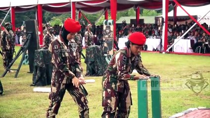 amazing!! great! Indonesian girl army action!