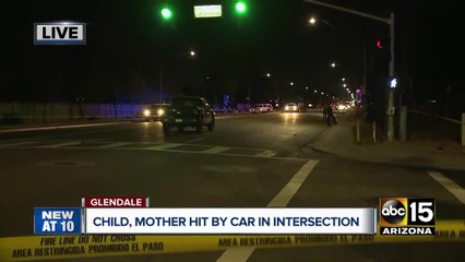 Mother, child hit crossing the street in Glendale