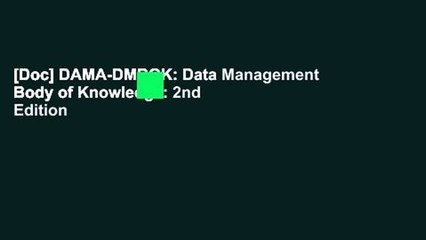 [Doc] DAMA-DMBOK: Data Management Body of Knowledge: 2nd Edition