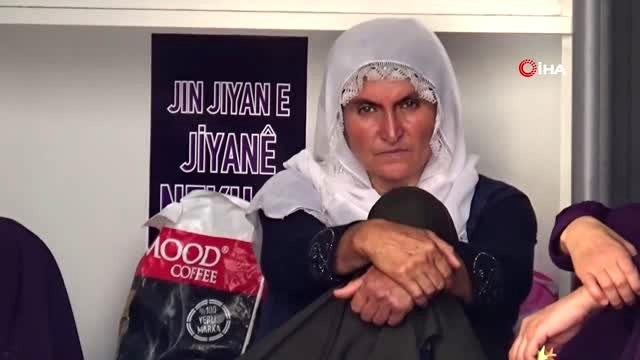 HDP'liler tarafından oğlunun dağa kaçırıldığını öne süren annenin, oturma eylemi sürüyor