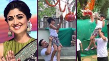 Shilpa Shetty's son Viaan Raj Kundra breaks dahi handi on Janamashtami; Watch video | FilmiBeat