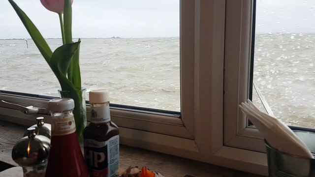 Seaside Restaurant Swamped by Huge Tide