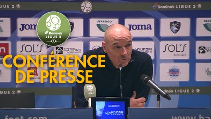 Conférence de presse Havre AC - RC Lens (0-0) : Paul LE GUEN (HAC) - Philippe  MONTANIER (RCL) - 2019/2020