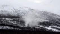 Une tornade de neige filmée en Norvège