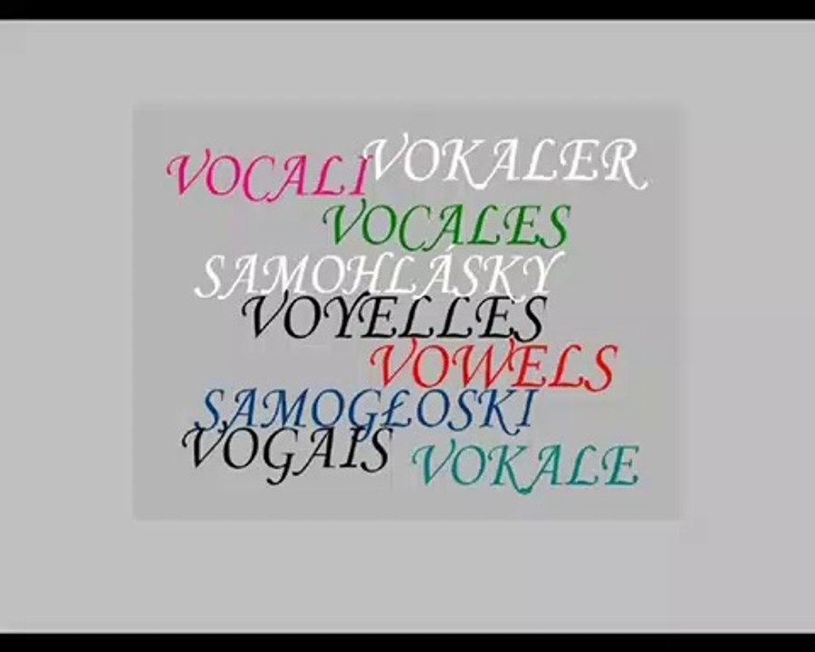 VOYELLES SAMOHLÁSKY VOWELS VOCALES etc.