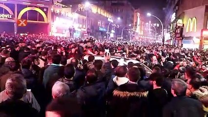 Trabzon'da Fenerbahçe galibiyeti kutlaması