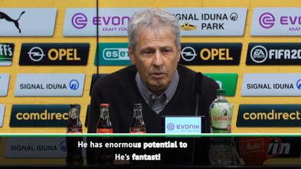 Descargar video: Favre delighted with 'record breaker' Sancho in Dortmund win