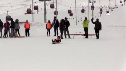 Geleneksel Kızak Müsabakaları'nda 2020'nin ilk ayağı Erciyes'te yapıldı