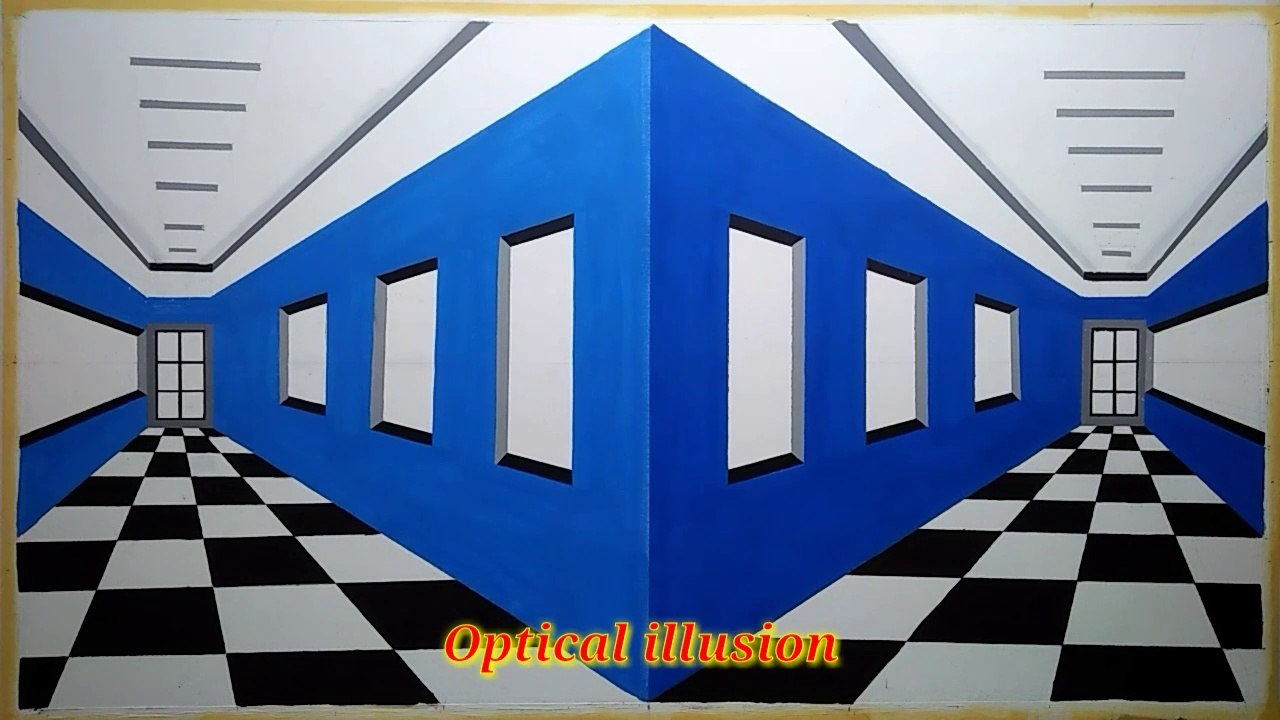 OPTICAL ILLUSION 3D WALL PAINTING | 3D WALL DECORATION EFFECT, - Video