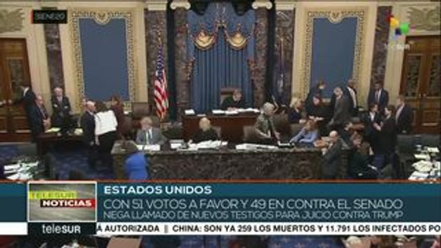 EEUU: Senado rechaza el llamado de testigos en el impeachment