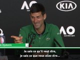 Open d'Australie - Djokovic s'amuse avec son ami journaliste italien